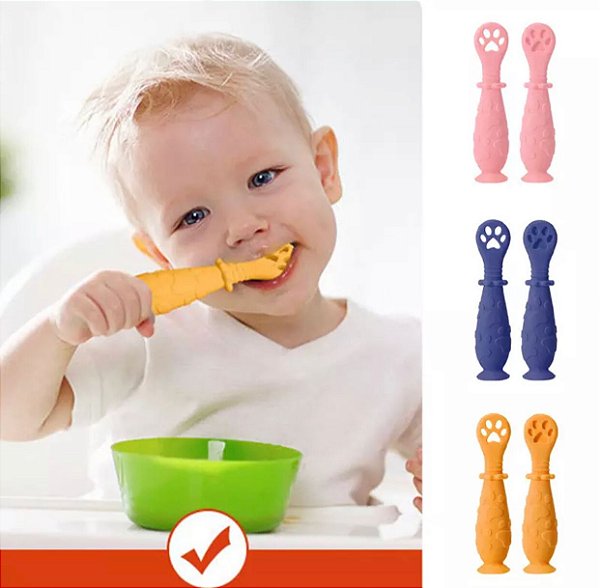 Kit Colheres De Treinamento Silicone