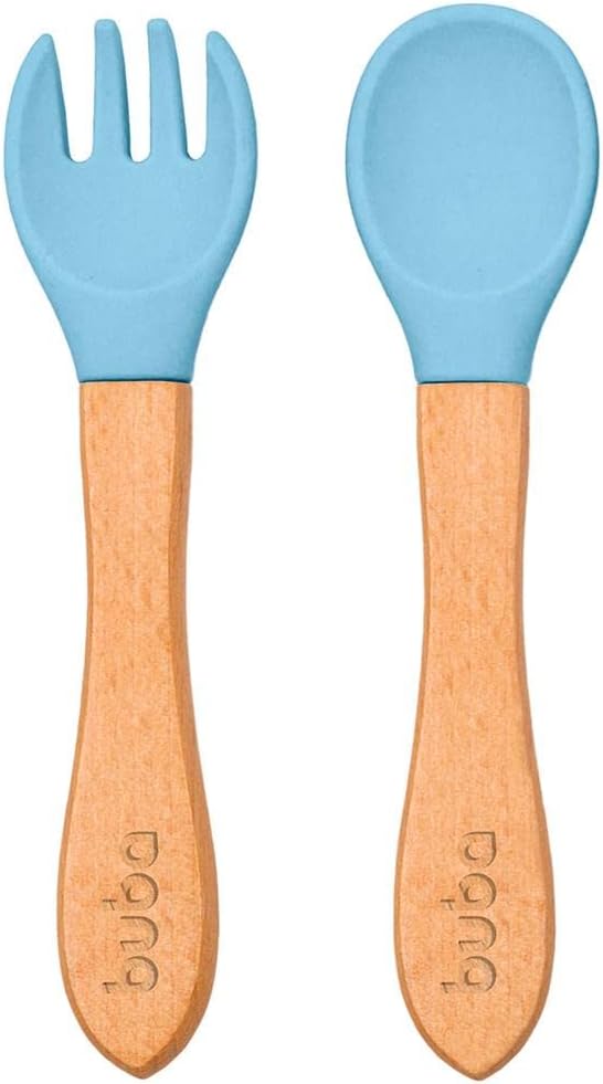 Kit Talheres Silicone E Bambu
