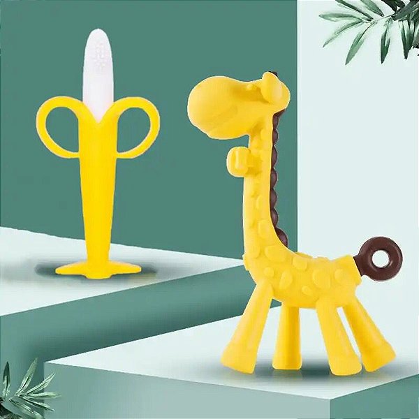 Kit Mordedor Girafa E Banana Com Case