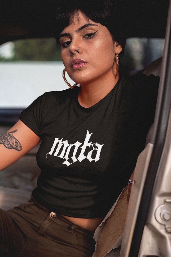 Blusa Cropped Banda Mgla Black Metal