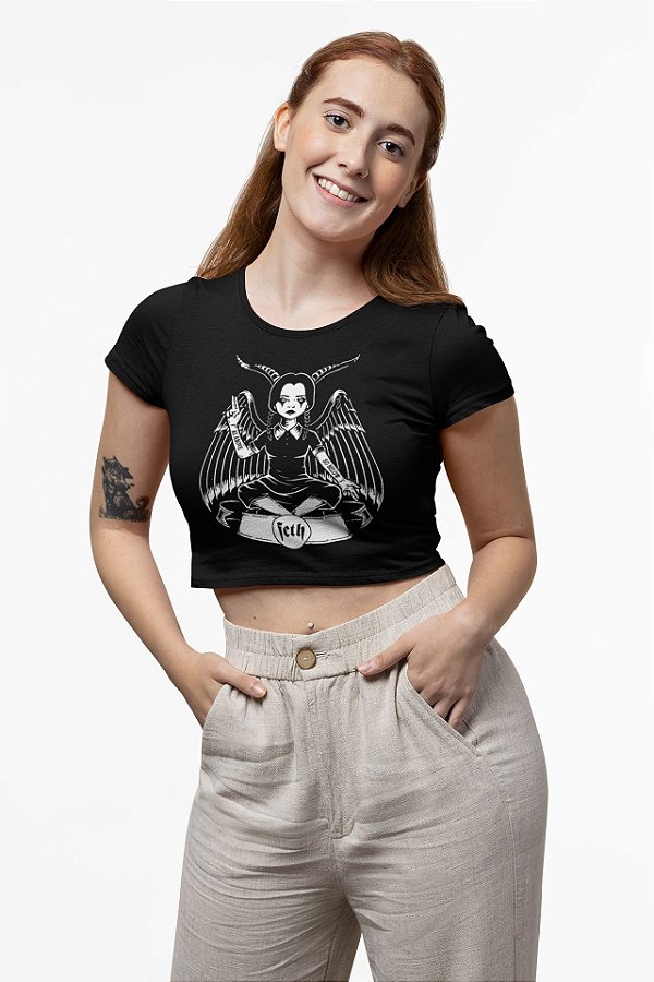 Blusa Cropped Wandinha Familia Addams