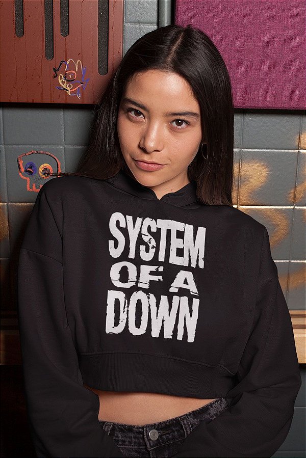 System of a Down - Cropped Moletom Manga Longa