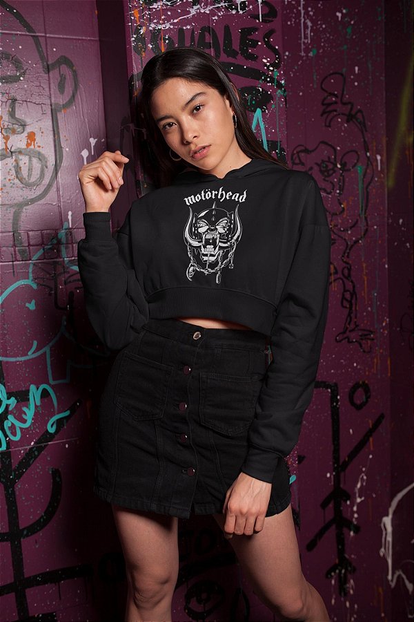 Motorhead - Cropped Moletom Manga Longa