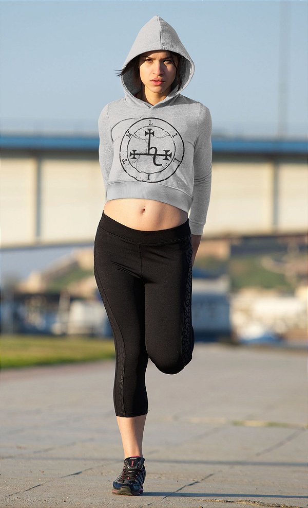 Sigilo de LILITH - Símbolos - Cropped Moletom Manga Longa