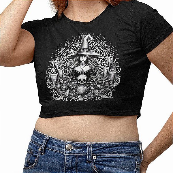 Blusa Cropped Alternativo Jovem Bruxa Mestra Wicca
