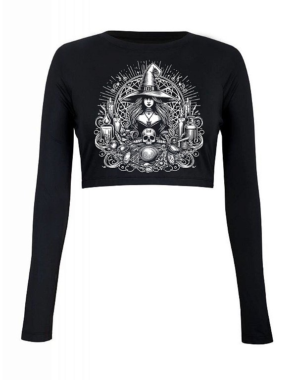 Cropped Manga Longa - Jovem Bruxa Mestra - Wicca - Feth