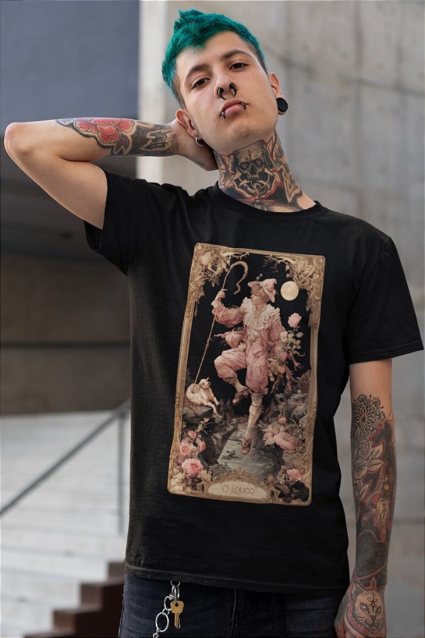 Camiseta TAROT - Arcano Maior O LOUCO - Art Nouveau