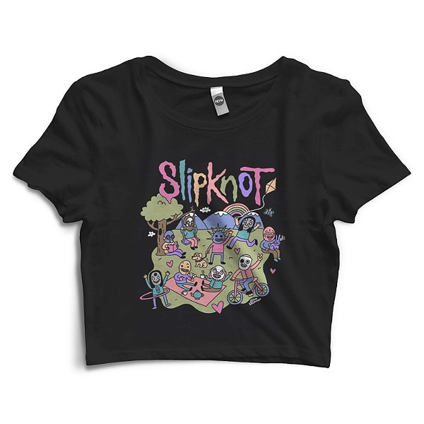 Blusa Cropped Slipknot Estilo Desenho