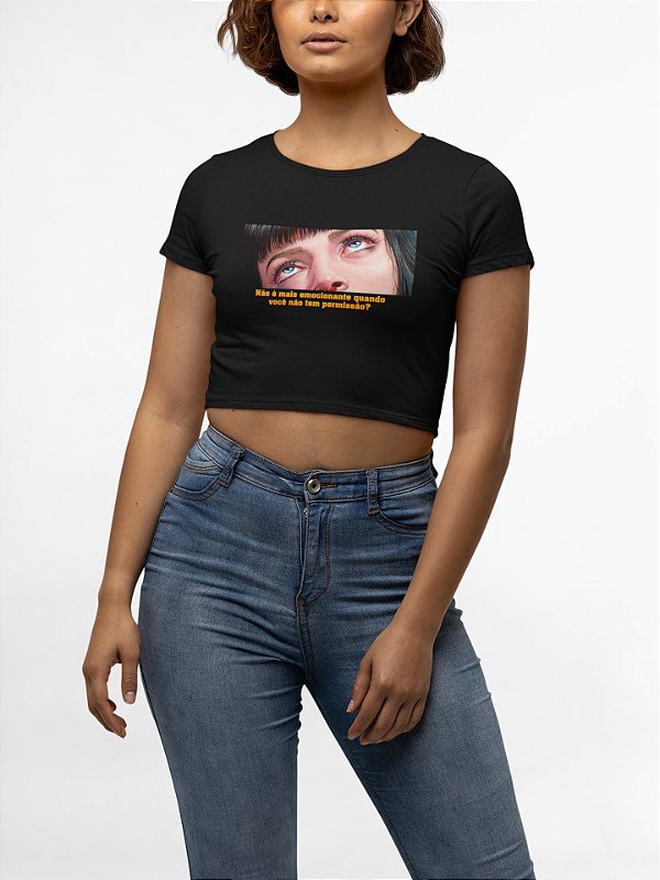 Blusa Cropped Pulp Fiction - Coleção Janelas da Alma