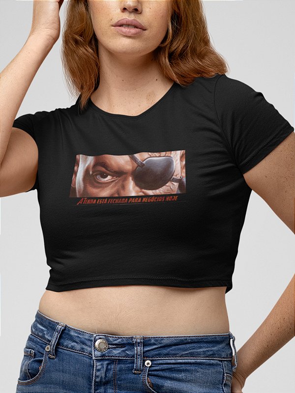 Blusa Cropped Nick Fury, Vingadores - Coleção Janelas da Alma