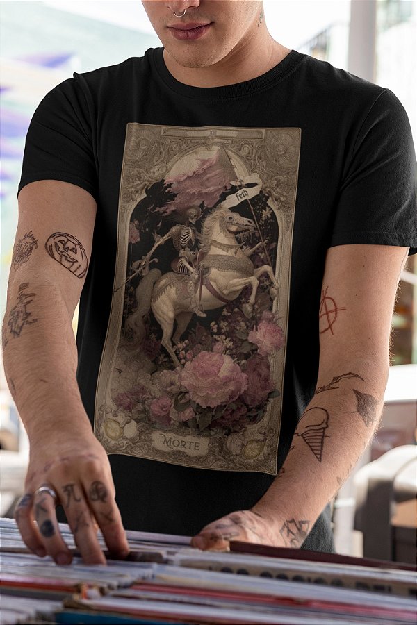 Camiseta TAROT - Arcano Maior MORTE - Art Nouveau