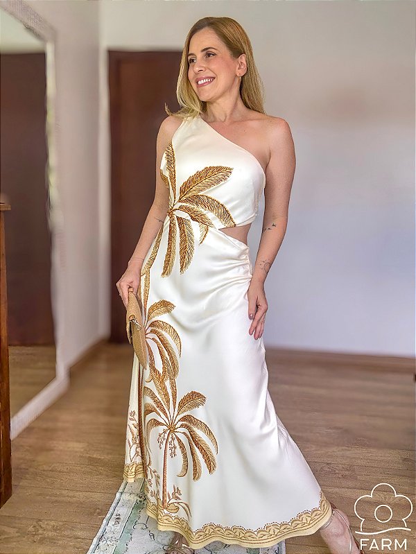 Vestido Ombro Só Paisagem Tropical Farm