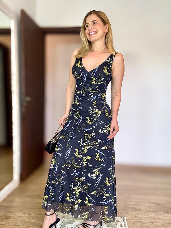 Vestido Tule Folhagem