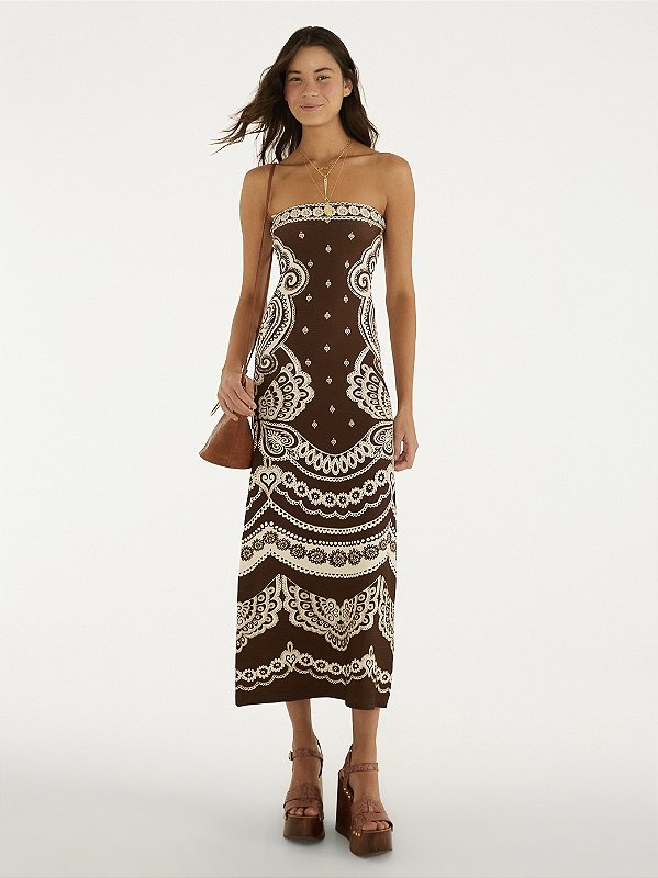 Vestido Sem Alça Nicole Farm