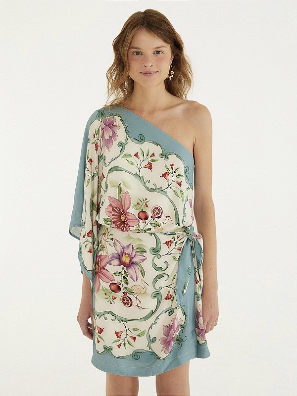 Vestido Ombro Só Lenço de Outono Farm