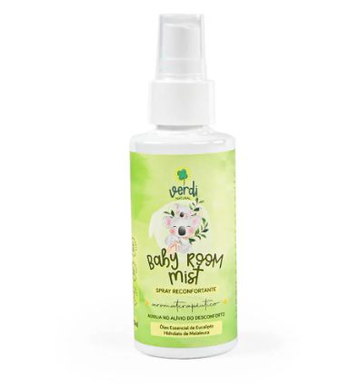 Baby Room Mist Spray Reconfortante Aromaterapeutico com Hidrolato de Melaleuca e Oleo Essencial de Eucalipto - VERDI