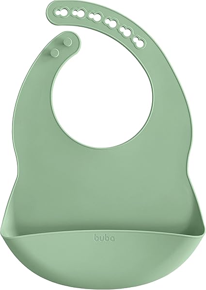 Babador em Silicone com Pega-Migalhas Verde - Buba