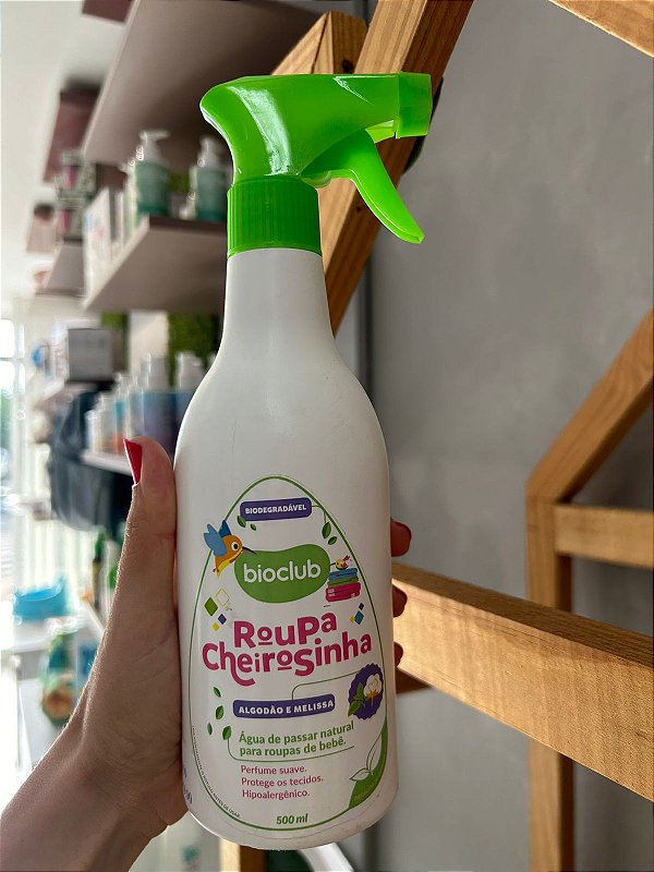 Água de Passar roupas Perfumada, Algodao e Melissa 500ml - Bioclub