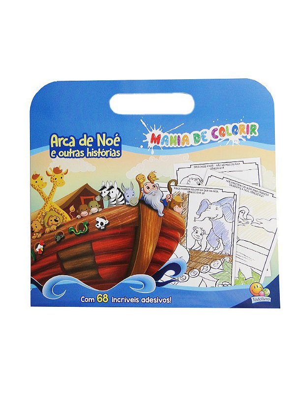 Livro para Colorir Pintar Arca de Noé com Adesivos, Editora TodoLivro