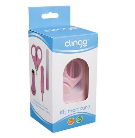 Kit Manicure para Bebês e Crianças Rosa, Clingo