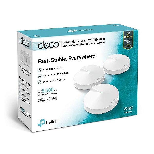 Sistema Wi-fi Mesh, Access Point, Roteador, Wmm Tp-link Deco M5 V3 Branco 3 Unidades
