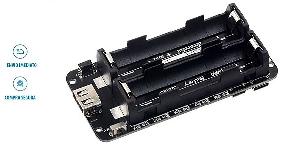 Dual ESP32 Shield Bateria 18650 Battery Shield