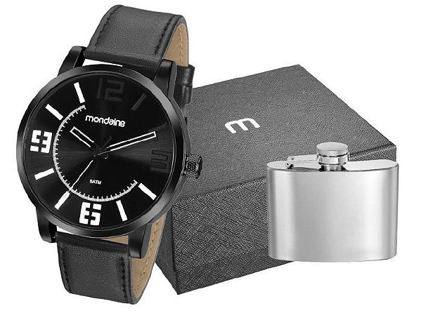 relogio mondaine de couro
