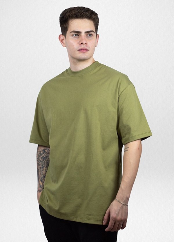 Camiseta Oversized verde militar ESSENTIALS ⭐⭐⭐⭐⭐