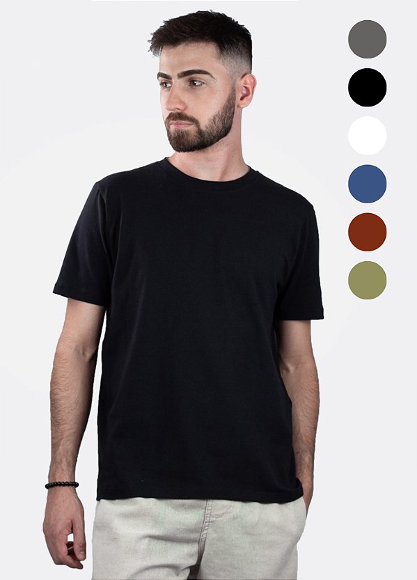 PACK 6 Camisetas básicas (Preta, Branca, Azul, Cinza, Bordô e Verde) ⭐⭐⭐⭐