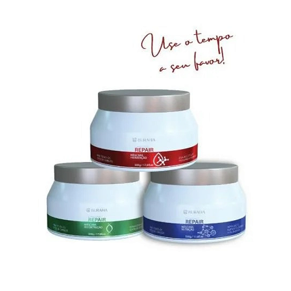 Chronograma Capilar (Nutrição, Reconstrução, Hidratação) 500 g Burana