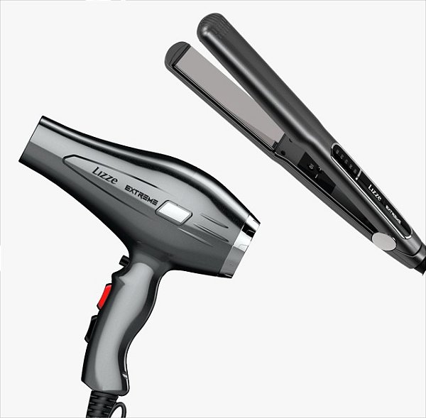 COMBO - Secador Lizze 2400 w + Prancha Lizze Extreme Profissional 110 v