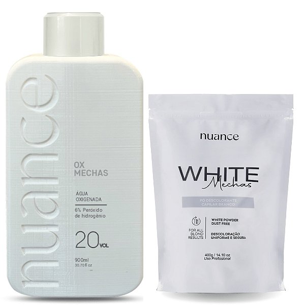 Kit Pó Descolorante White Nuance + Ox (Qualquer volume)