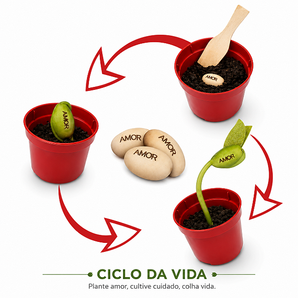 AL013 - Lembrancinha Vaso Grande com Semente Personalizada - Dia da Mulher