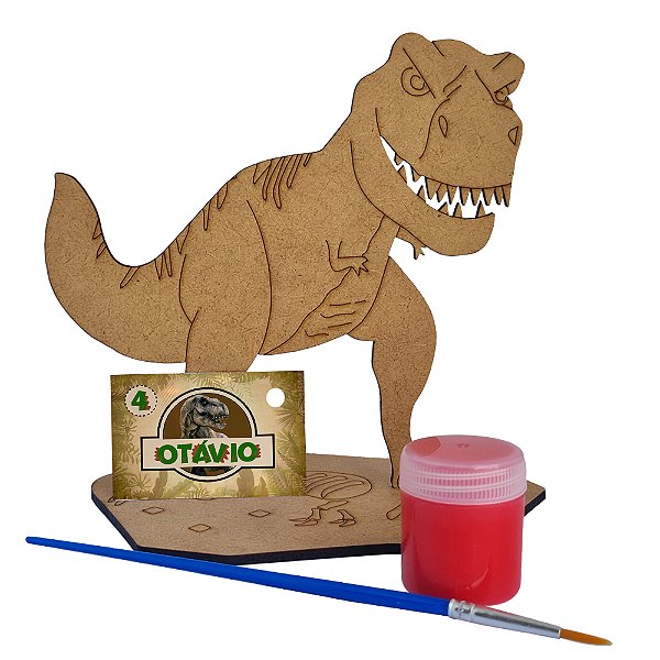 AL059 - Lembrancinha Pintura T-Rex com Tinta e Pincel