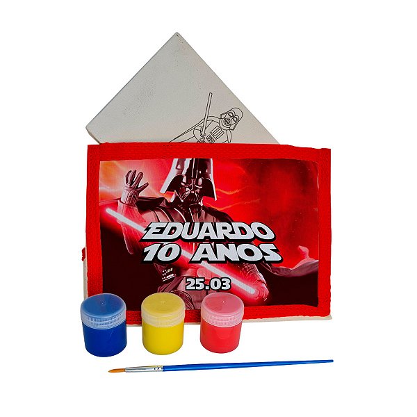 AL101 - Lembrancinha Kit Pintura com Avental e Tela Gravada - Tema Star Wars