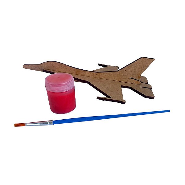 AL075 - Lembrancinha Avião mdf com Tinta e Pincel