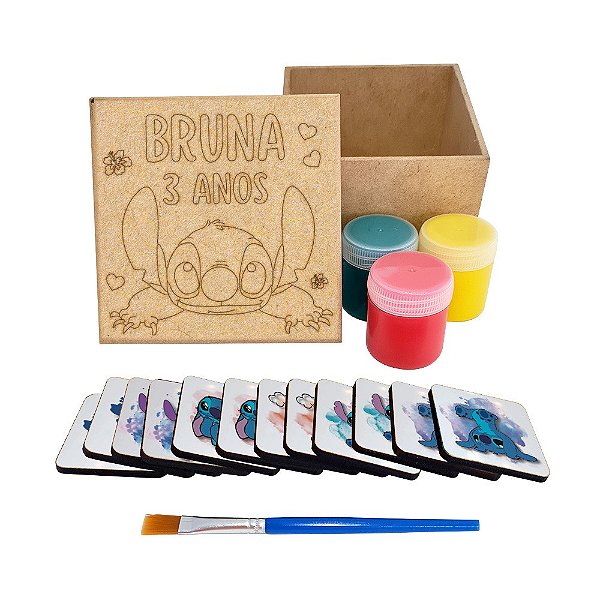 AL334 - Lembrancinha Jogo da Memória mdf com Peças Adesivadas - Stitch