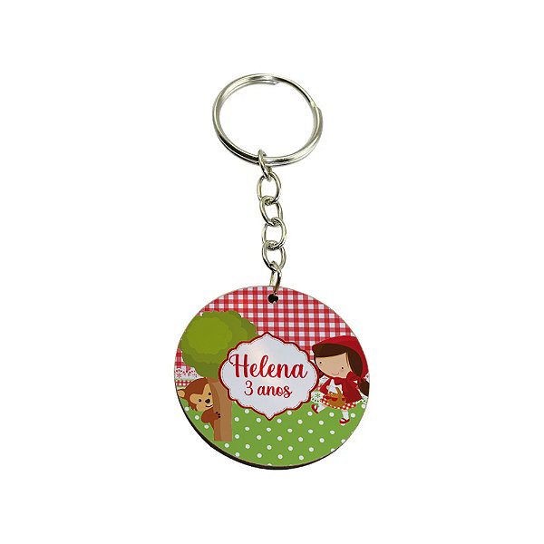 AL181 - LembrancinhA Chaveiro mdf Personalizado com dtf uv Colorido - Chapeuzinho Vermelho