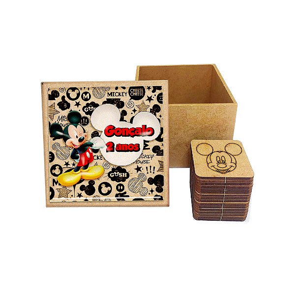 AL300 - Lembrancinha Jogo da Memória com 8 Pares e Tampa Colorida - Turma do Mickey