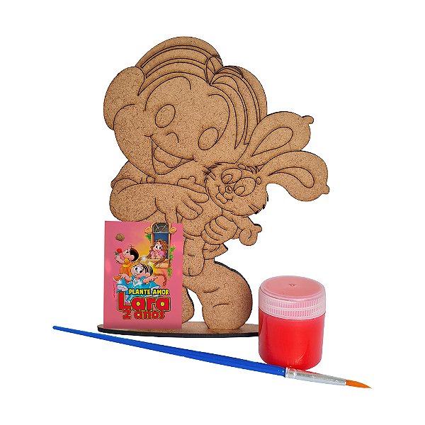 AL343 - Lembrancinha Pintura Turma da Mônica mdf com Tinta e Pincel - Mônica