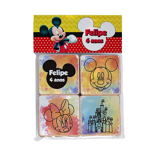 AL090 - Lembrancinha Kit Pintura Minnie com Tinta e Pincel - Turma do Mickey