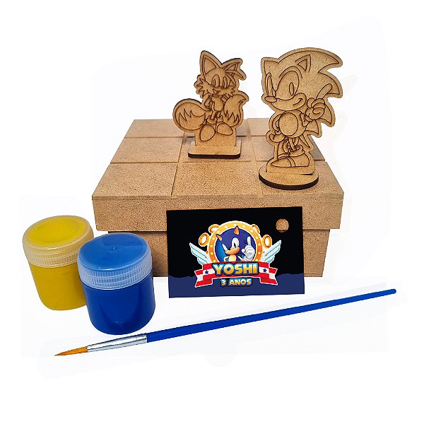 Al097 - Lembrancinha Jogo da Velha com Peças 3d - Tema Sonic
