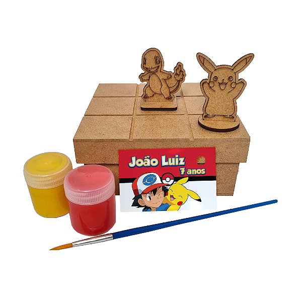 Al097 - Lembrancinha Jogo da Velha com Peças 3d - Tema Pokémon