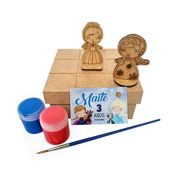 Al097 - Lembrancinha Jogo da Velha com Peças 3d - Tema Frozen