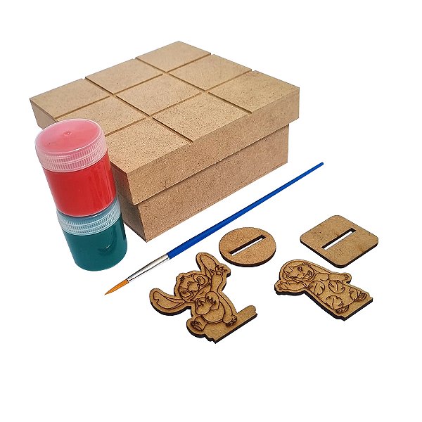 Al097 - Lembrancinha Jogo da Velha com Peças 3d - Tema Lilo e Stitch