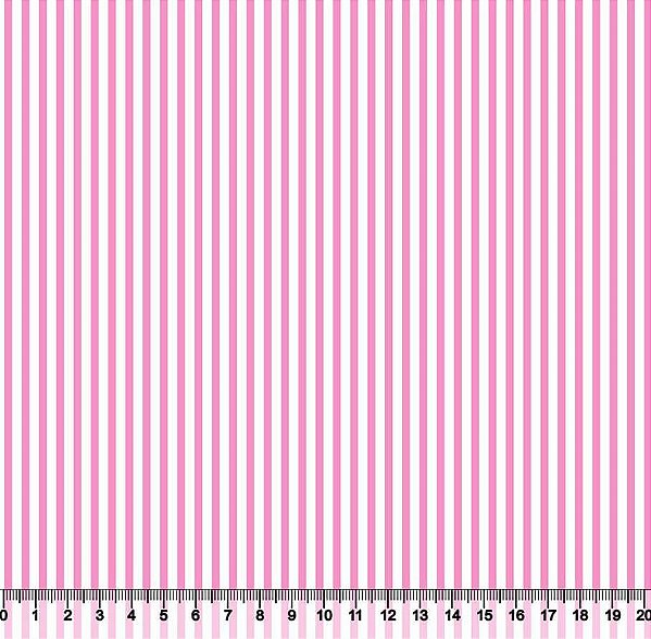 Tecido Tricoline Listrado Rosa Claro e Branco