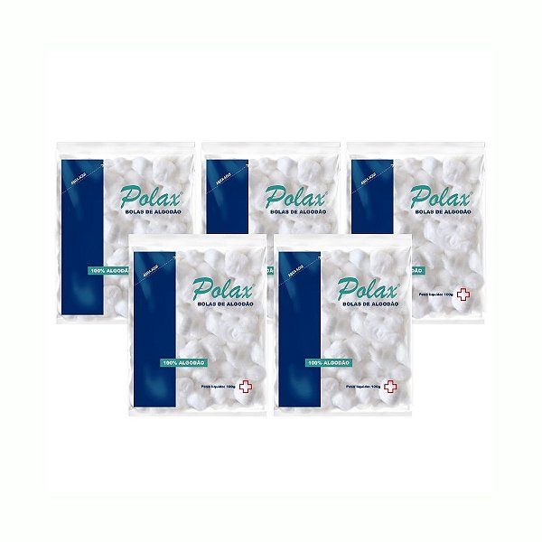 KIT COM 5  PACOTES ALGODAO POLAX BOLA  - 100G