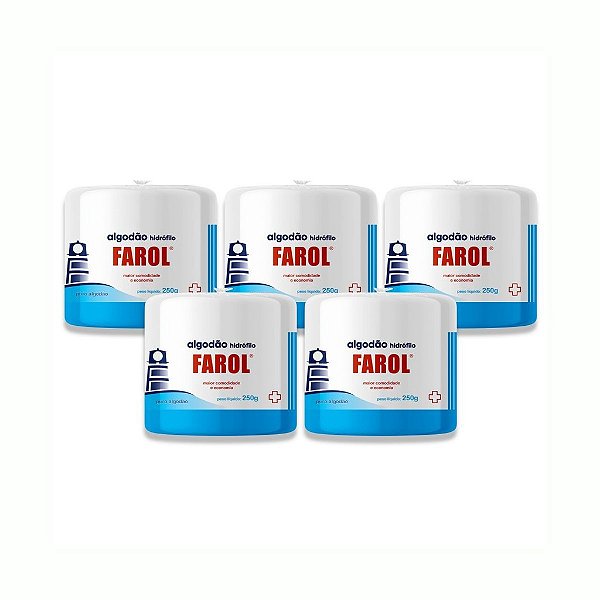 KIT COM 5 PACOTES ALGODAO FAROL ROLO - 250G