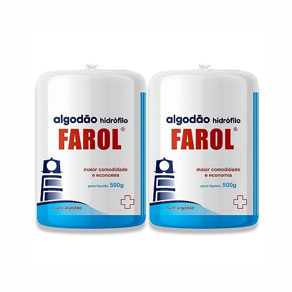 KIT DE ALGODÃO COM 2 UN FAROL 500G