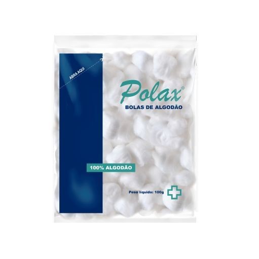 ALGODAO BOLA 100G POLAX - KIT COM 3 PACOTES